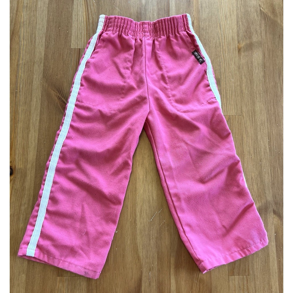 Kids Vintage 80s 90s Pants Size 3T Hot Pink Pull On Retro Kidcore Made In USA